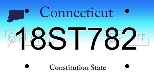 18ST782 Connecticut License Plate