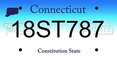 18ST787 Connecticut License Plate