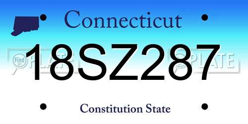 18SZ287 Connecticut License Plate