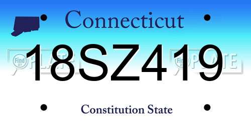 18SZ419 Connecticut License Plate