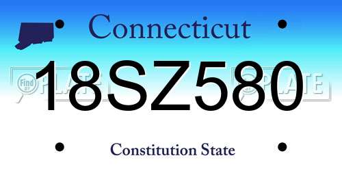 18SZ580 Connecticut License Plate