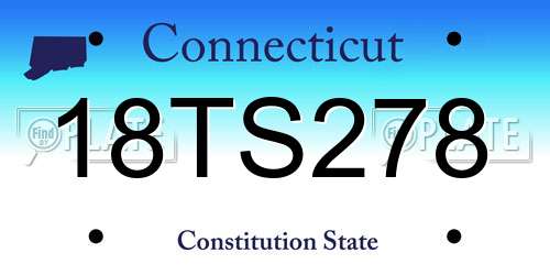 18TS278 Connecticut License Plate