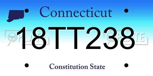 18TT238 Connecticut License Plate