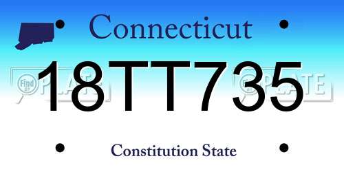 18TT735 Connecticut License Plate