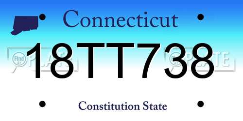 18TT738 Connecticut License Plate