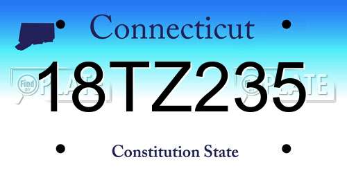 18TZ235 Connecticut License Plate