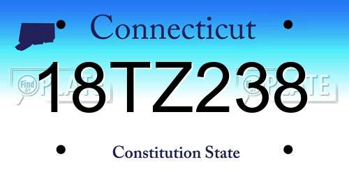 18TZ238 Connecticut License Plate