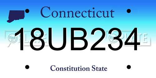 18UB234 Connecticut License Plate