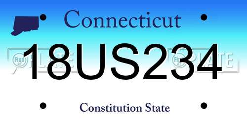 18US234 Connecticut License Plate