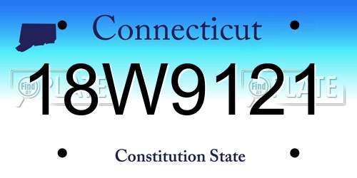 18W9121 Connecticut License Plate