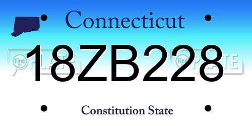 18ZB228 Connecticut License Plate