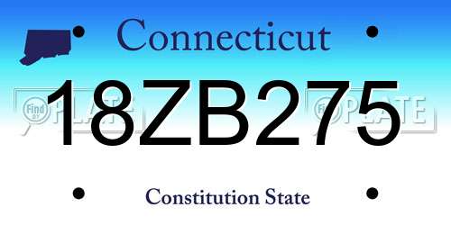 18ZB275 Connecticut License Plate
