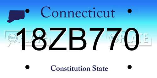 18ZB770 Connecticut License Plate