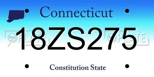 18ZS275 Connecticut License Plate