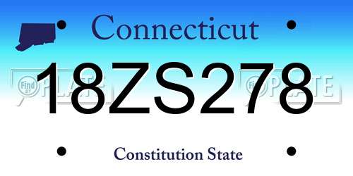 18ZS278 Connecticut License Plate