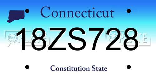 18ZS728 Connecticut License Plate