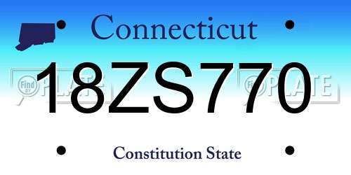 18ZS770 Connecticut License Plate