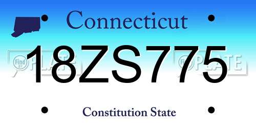 18ZS775 Connecticut License Plate