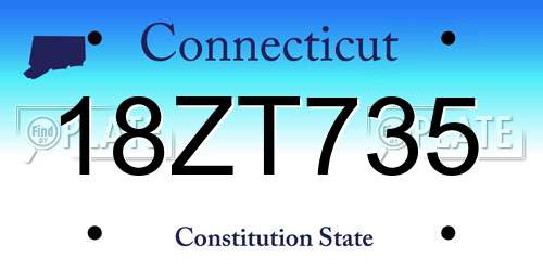 18ZT735 Connecticut License Plate