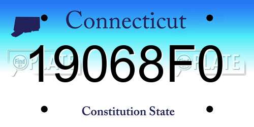 19068F0 Connecticut License Plate
