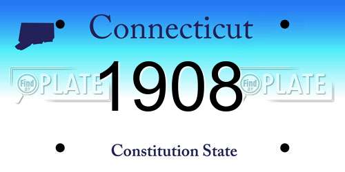 1908 Connecticut License Plate