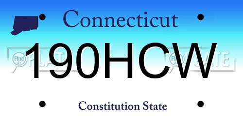 190HCW Connecticut License Plate