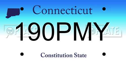 190PMY Connecticut License Plate
