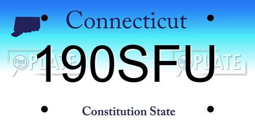 190SFU Connecticut License Plate