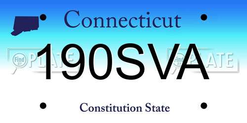 190SVA Connecticut License Plate