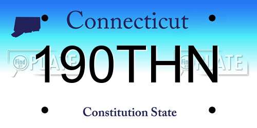 190THN Connecticut License Plate