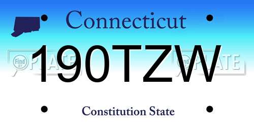 190TZW Connecticut License Plate