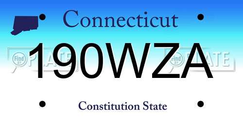 190WZA Connecticut License Plate