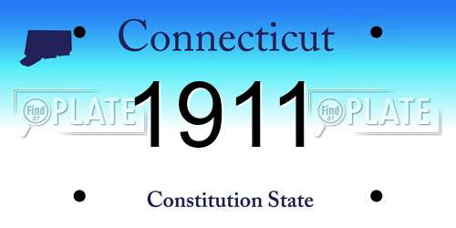 1911 Connecticut License Plate