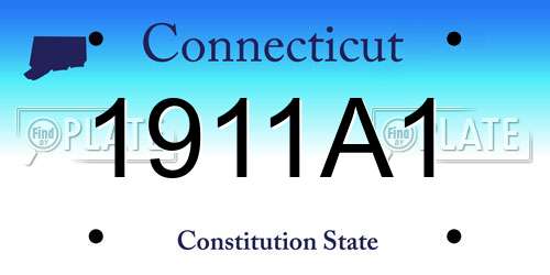 1911A1 Connecticut License Plate