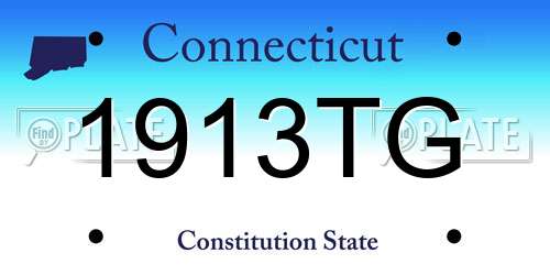 1913TG Connecticut License Plate