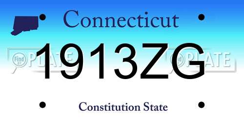 1913ZG Connecticut License Plate