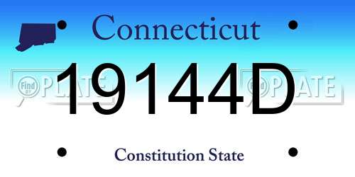 19144D Connecticut License Plate