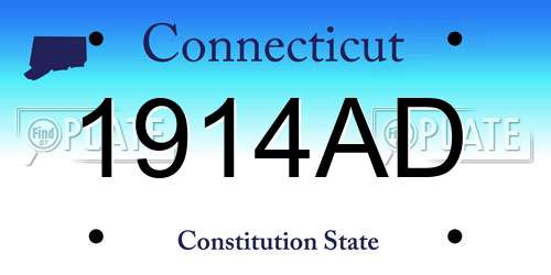 1914AD Connecticut License Plate