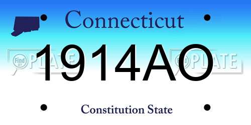 1914AO Connecticut License Plate