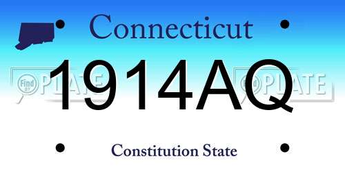 1914AQ Connecticut License Plate