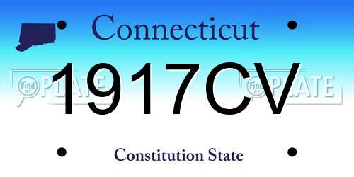 1917CV Connecticut License Plate
