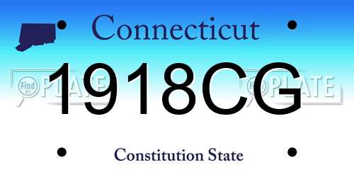 1918CG Connecticut License Plate