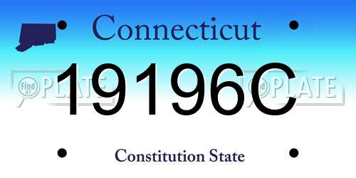 19196C Connecticut License Plate