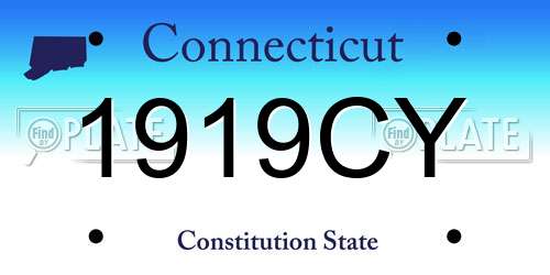 1919CY Connecticut License Plate