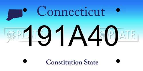 191A40 Connecticut License Plate