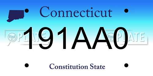 191AA0 Connecticut License Plate