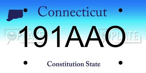 191AAO Connecticut License Plate