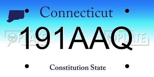 191AAQ Connecticut License Plate