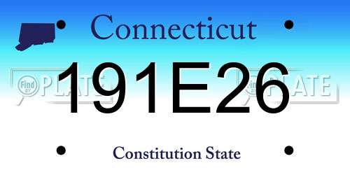 191E26 Connecticut License Plate