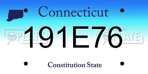 191E76 Connecticut License Plate